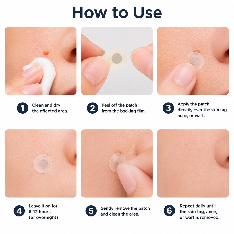 🌟 Curalona® 2-in-1 Microneedle & Hydrocolloid Patch 🌿 Invisible Face & Body Patches for Raised Moles, Acne, Flat Warts & Skin Tags - Helps Improve the Appearance of Wrinkles, Scars & Blemishes