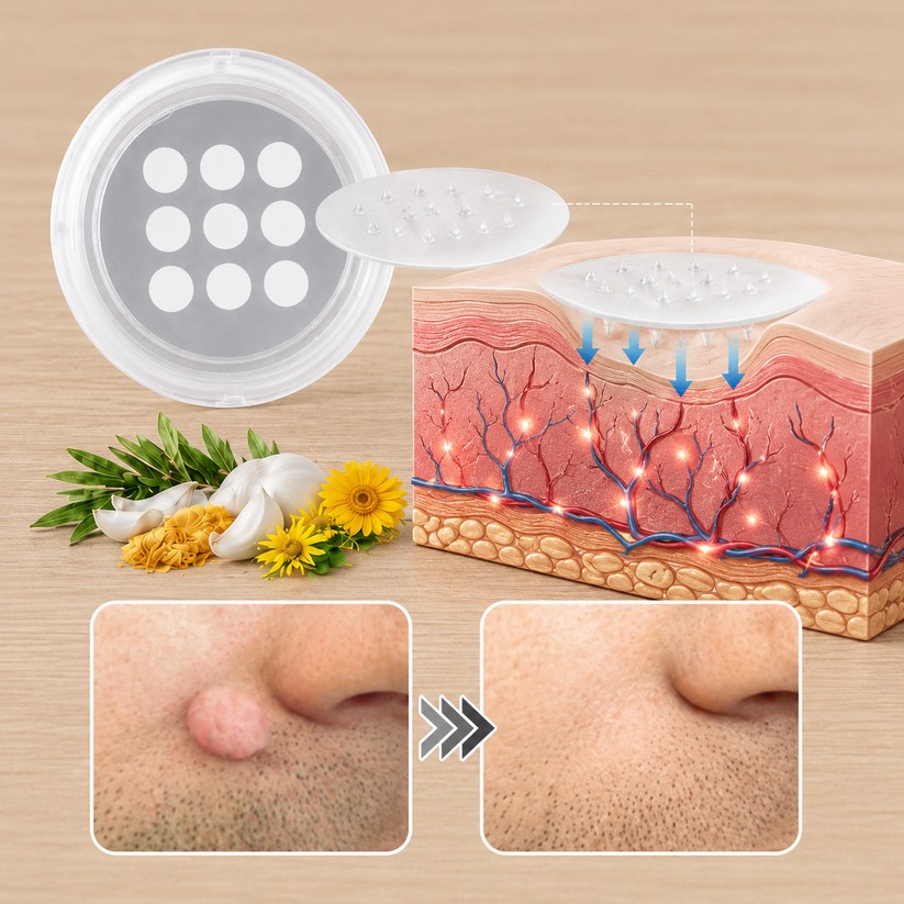 🌟 Curalona® 2-in-1 Microneedle & Hydrocolloid Patch 🌿 Invisible Face & Body Patches for Raised Moles, Acne, Flat Warts & Skin Tags - Helps Improve the Appearance of Wrinkles, Scars & Blemishes